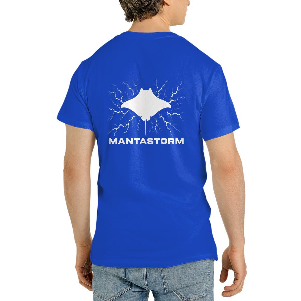 MANTASTORM Blue Unisex Jersey Short Sleeve Thunder Tee (Made in US)