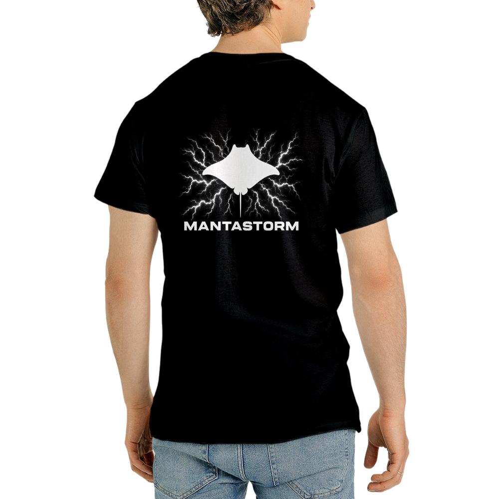 MANTASTORM Black Unisex Jersey Short Sleeve Thunder Tee (Made in US)