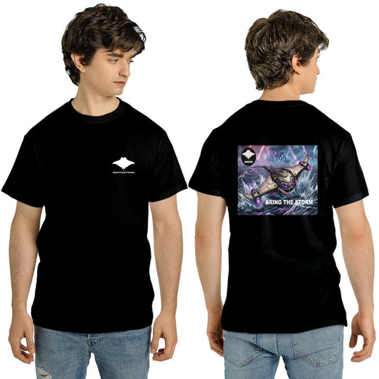 MANTASTORM Unisex Black T-shirt Anime Graphic 1 (Made in US)