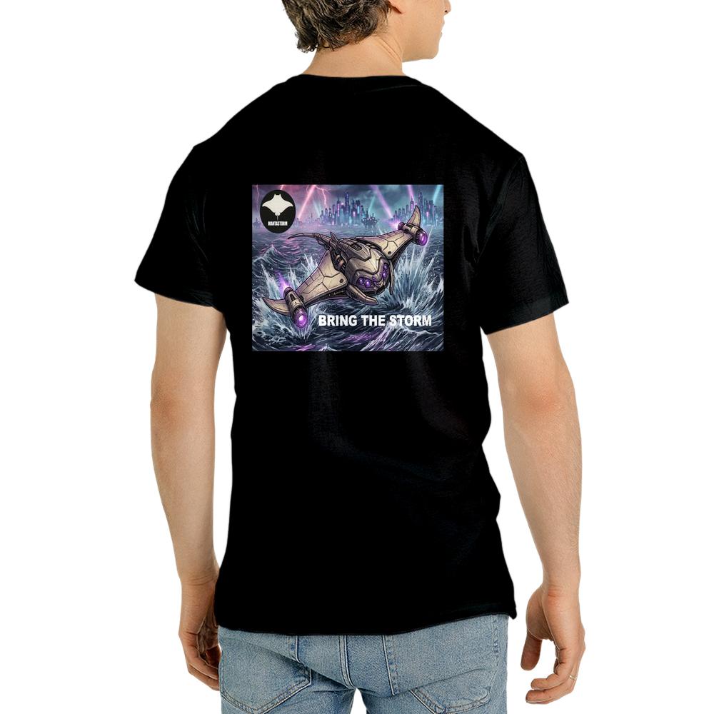 MANTASTORM Unisex Black T-shirt Anime Graphic 1 (Made in US)